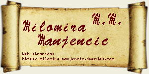 Milomira Manjenčić vizit kartica